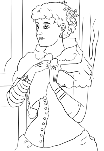 Victorian Woman Coloring Page